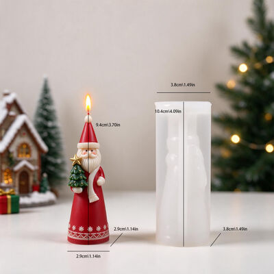 3D Santa Claus Tree Hugging Silicone Mold DIY Aromatherapy Candle Ornament Drip Plaster Mold