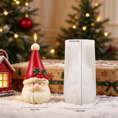 3D Holly Berry Hat Santa Silicone Mold DIY Aromatherapy Candle Ornament Gypsum Mold