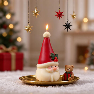 3D Holly Berry Hat Santa Silicone Mold DIY Aromatherapy Candle Ornament Gypsum Mold