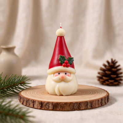3D Holly Berry Hat Santa Silicone Mold DIY Aromatherapy Candle Ornament Gypsum Mold