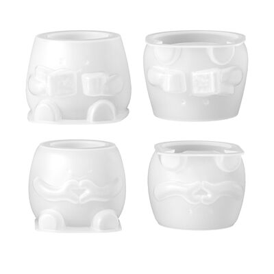 Bixin Reading Cartoon Character Flower Pot Mold DIY Aromatherapy Gypsum Candle Cup Flower Utensil Silicone Mold