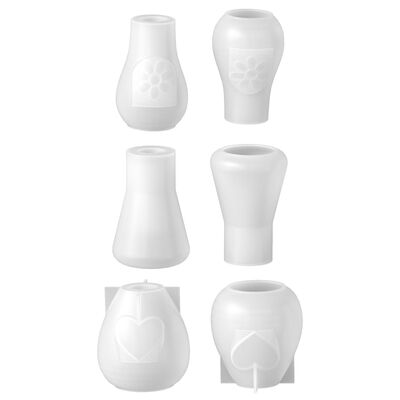 Ins Style Relief Heart-shaped Flower Vase Silicone Mold DIY Resin Gypsum Flower Decoration Mold