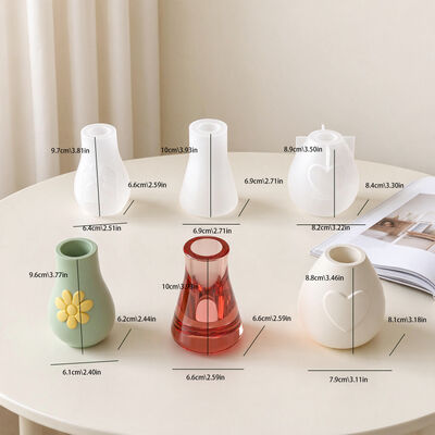 Ins Style Relief Heart-shaped Flower Vase Silicone Mold DIY Resin Gypsum Flower Decoration Mold