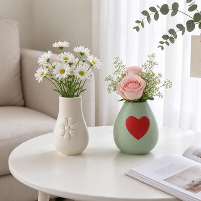 Ins Style Relief Heart-shaped Flower Vase Silicone Mold DIY Resin Gypsum Flower Decoration Mold