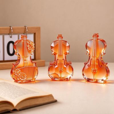 3D Violin Silicone Mold DIY Aromatherapy Candle Gypsum Drip Glue Retro Musical Instrument Decoration Mold