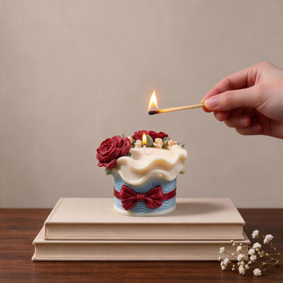 Rose Wave Lace Bow Candle Silicone Mold DIY Aromatherapy Gypsum Dropping Pendant Mold