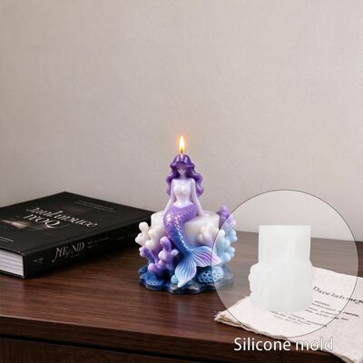 Coral Mermaid Silicone Mold DIY Aromatherapy Candle Gypsum Ocean Wind Mermaid Ornament Mold