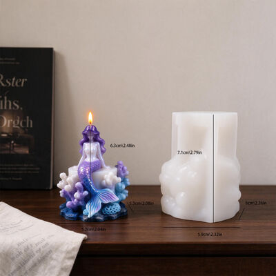 Coral Mermaid Silicone Mold DIY Aromatherapy Candle Gypsum Ocean Wind Mermaid Ornament Mold