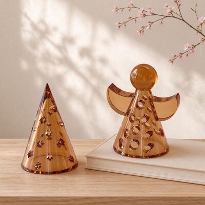 Hollow Out Pentagram Cone DIY Angel Hollow Out Circular Hole Candle Holder Small Night Light Ornament Silicone Mold