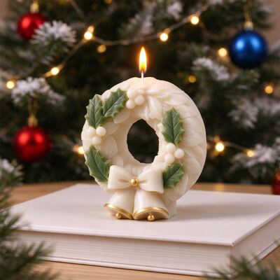 Christmas Bow, Bell, Flower Wreath, Hanging Silicone Mold, DIY Aromatherapy Candle, Gypsum Dropper Mold