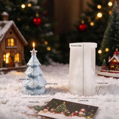 3D Pentagram Snowflake Pearl Christmas Tree Silicone Mold DIY Aromatherapy Candle Gypsum Decoration Mold