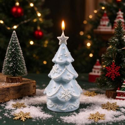 3D Pentagram Snowflake Pearl Christmas Tree Silicone Mold DIY Aromatherapy Candle Gypsum Decoration Mold