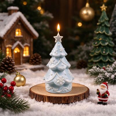 3D Pentagram Snowflake Pearl Christmas Tree Silicone Mold DIY Aromatherapy Candle Gypsum Decoration Mold