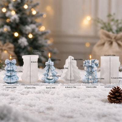 Bow Christmas Tree Christmas Socks Silicone Mold DIY Aromatherapy Candle Gypsum Dropping Pendant Mold