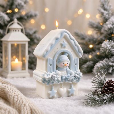 Christmas Faceless Old Man Snowman House Silicone Mold DIY Aromatherapy Candle Gypsum Dropping Mold