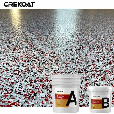 Vinyl Flakes Waterproof Epoxy Resin Floor Coating With Gloss Matte Urethane Topcoat