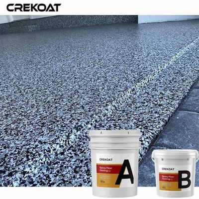 Slip Resistant Epoxy Resin Floor Coating Gray Color Flakes Concrete Paint