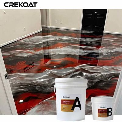 Seamless Red And Black Metallic Epoxy Floor Coating Low Maintenance Requirements