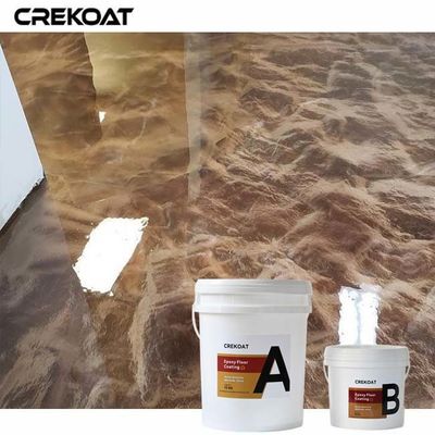 Customizable Metallic Epoxy Floor Coating Created By Metallic Pigments In Clear Resin