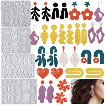 Decoraciones de cristal para goteras, moldes, pendientes, pendientes geométricos, collares, accesorios, aromaterapia, herramientas de molienda de yeso y silicona