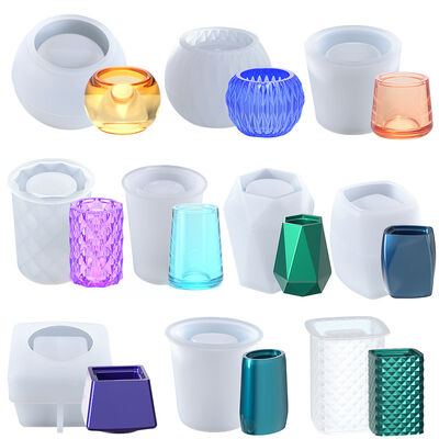 Muebles para goteras de cristal de bricolaje, portaplumas, cajas de almacenamiento, macetas de suculentas, moldes de silicona, al por mayor desde la fuente