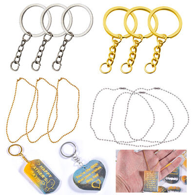 Anillo de llavero de silicona DIY de pegamento de goteo de cristal, cadena de conexión de cuentas, colgante