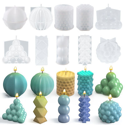Herramienta de molienda de resina de gota de cristal DIY, esfera cilíndrica, onda de linterna, mesa de colocación de velas, molde de silicona