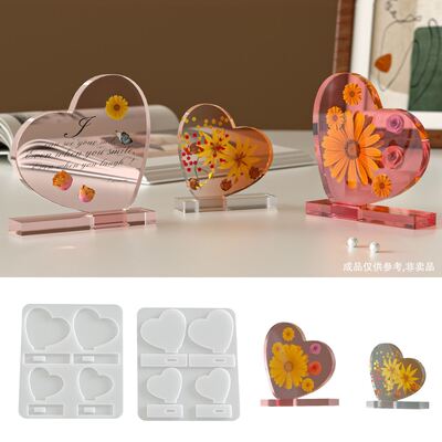 DIY dropper glue love big head sticker photo frame socket table dried flower decoration hand drawn ornament silicone mold