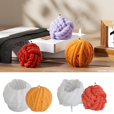 Fried Dough Twists wool ball aromatherapy candle silicone mold ins aerogypsum table wool ball glue dripping mold