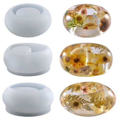 DIY crystal dropper resin mold, oval potted candle holder ornament, cement gypsum silicone mold
